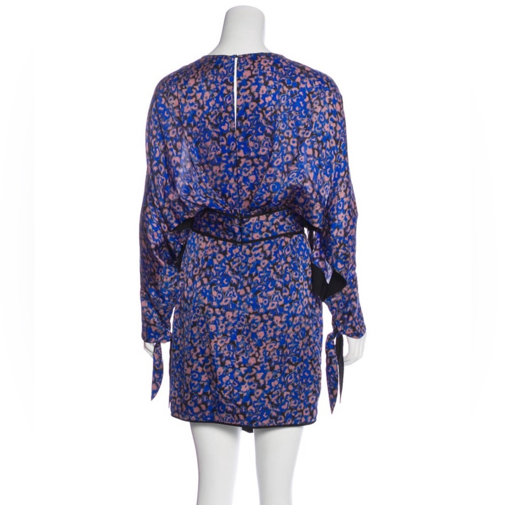 Zac Posen Silk Mini Dress Sapphire Cut Out Long Sleeve Cocktail - Picture 14 of 14